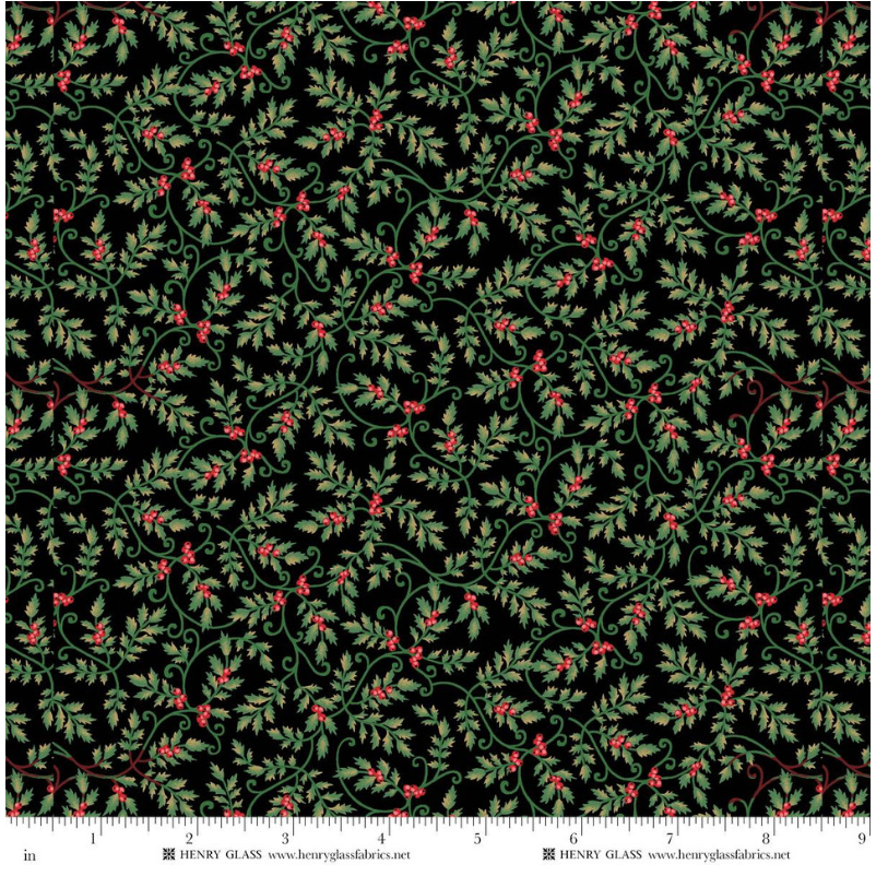 Sweet Christmas Memories ~ Mini Holly Vines ~ 3620-99 Black