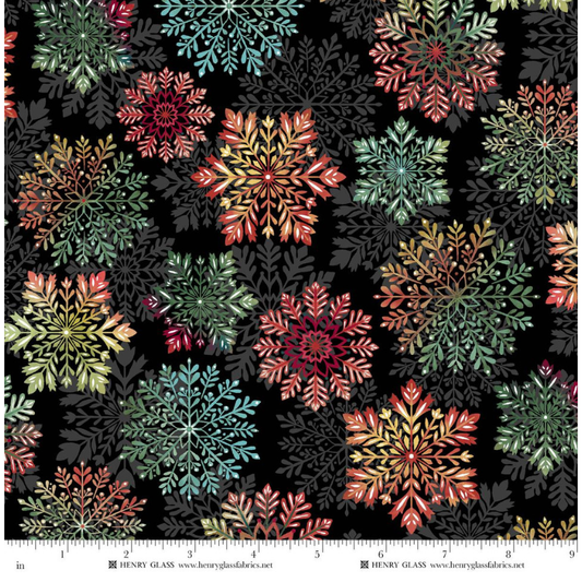 Sweet Christmas Memories ~ Snowflake Toss ~ 3626-99 Black