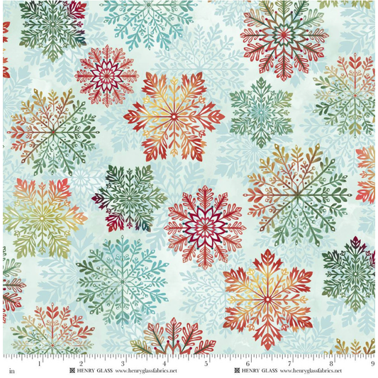Sweet Christmas Memories ~ Snowflake Toss ~ 3626-17 Ice Blue