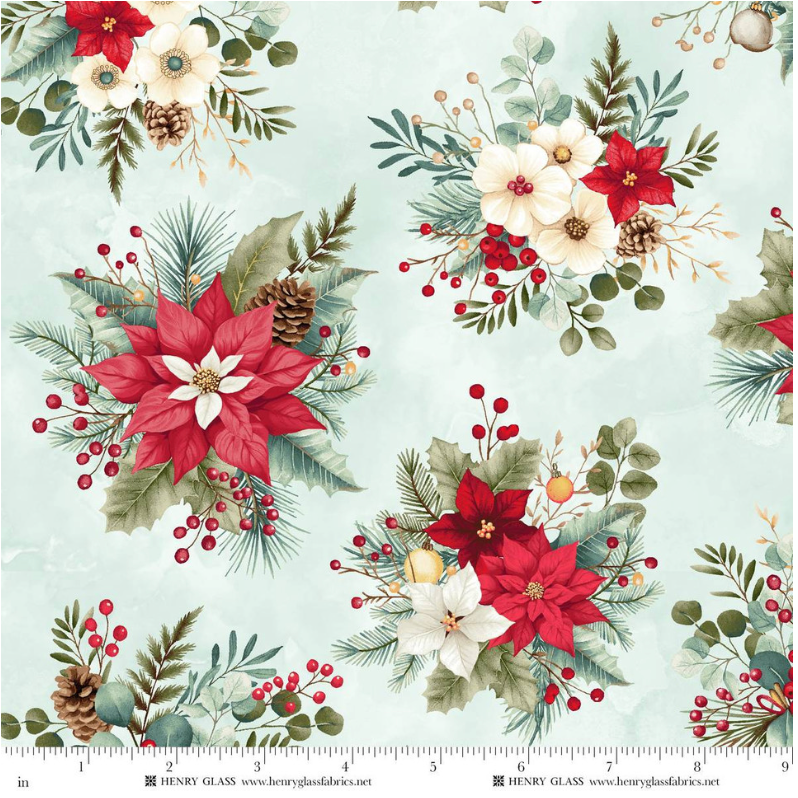 Sweet Christmas Memories ~ Holiday Flower Toss ~ 3625-17 Ice Blue