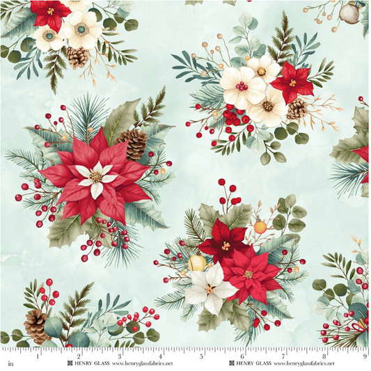Sweet Christmas Memories ~ Holiday Flower Toss ~ 3625-17 Ice Blue