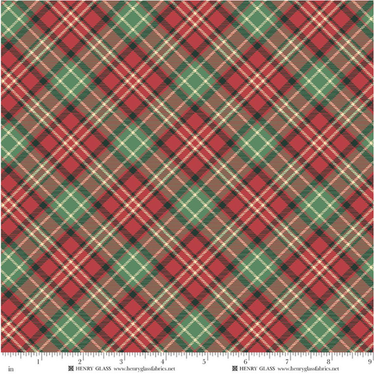 Sweet Christmas Memories ~ Bias Plaid ~ 3621-88 Red