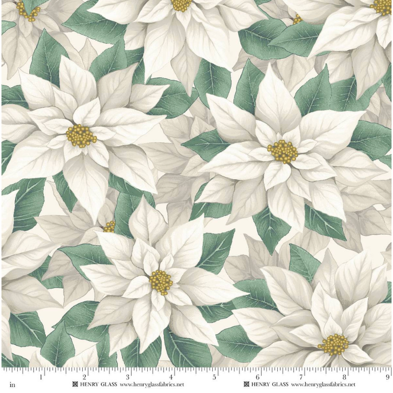 Sweet Christmas Memories ~ Poinsettia ~ 3619-04 Winter White Multi