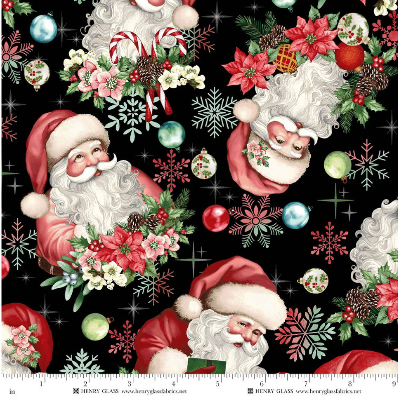 Sweet Christmas Memories ~ Santa Toss ~ 3618-99 Black