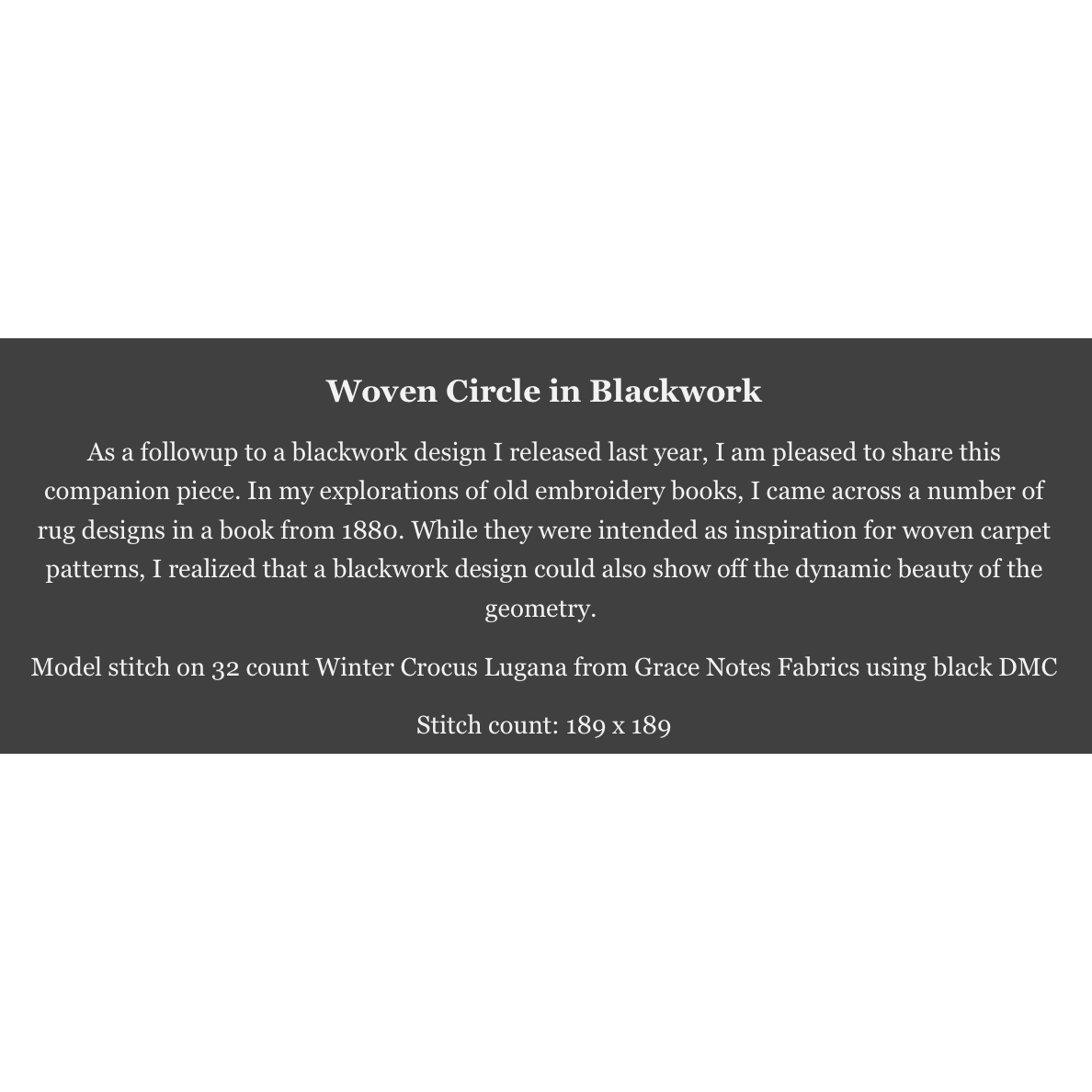 WorksByABC | Woven Circle in Blackwork NM2026