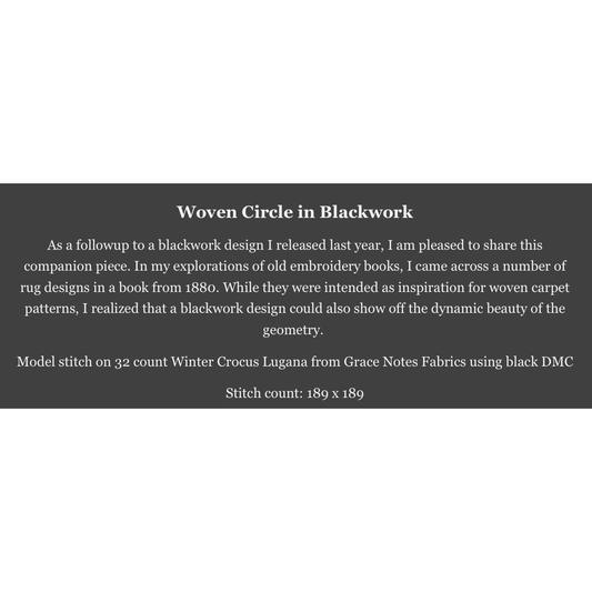 WorksByABC | Woven Circle in Blackwork NM2026