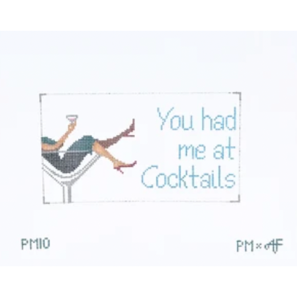 Stitch Style Needlepoint | You had me at Cocktails Needlepoint Canvas