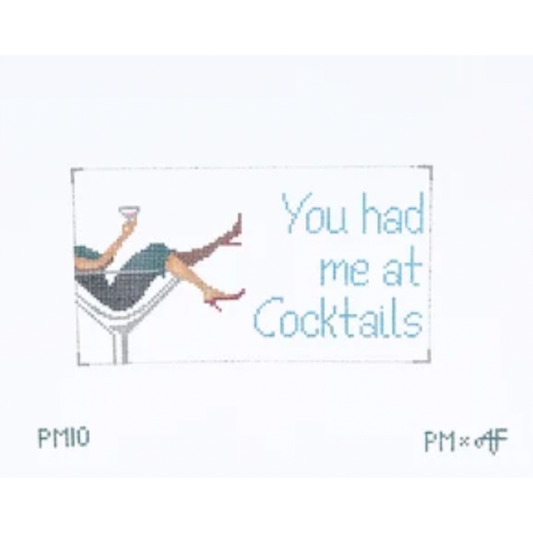 Stitch Style Needlepoint | You had me at Cocktails Needlepoint Canvas