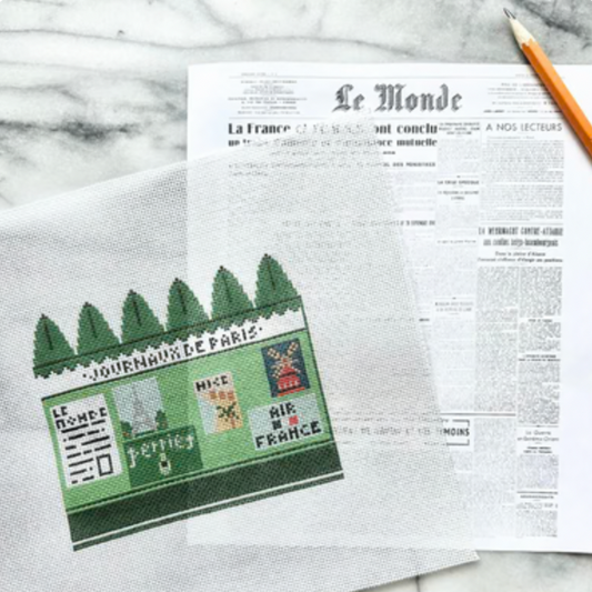Stitch Style Needlepoint | 3D Journaux de Paris Needlepoint Canvas