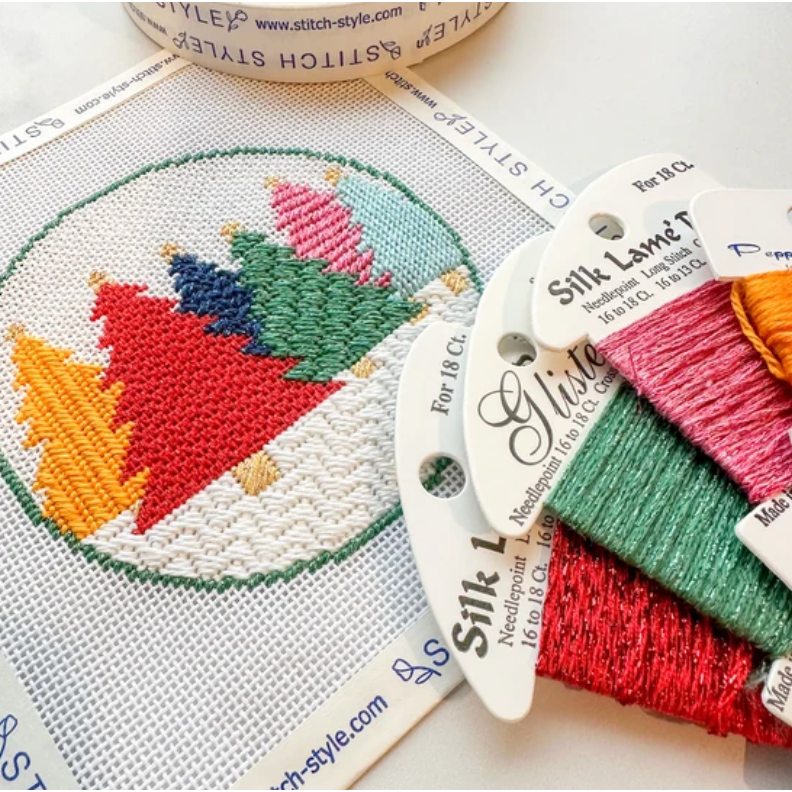 Stitch Style Needlepoint | Colorful Forest II Needlepoint Canvas