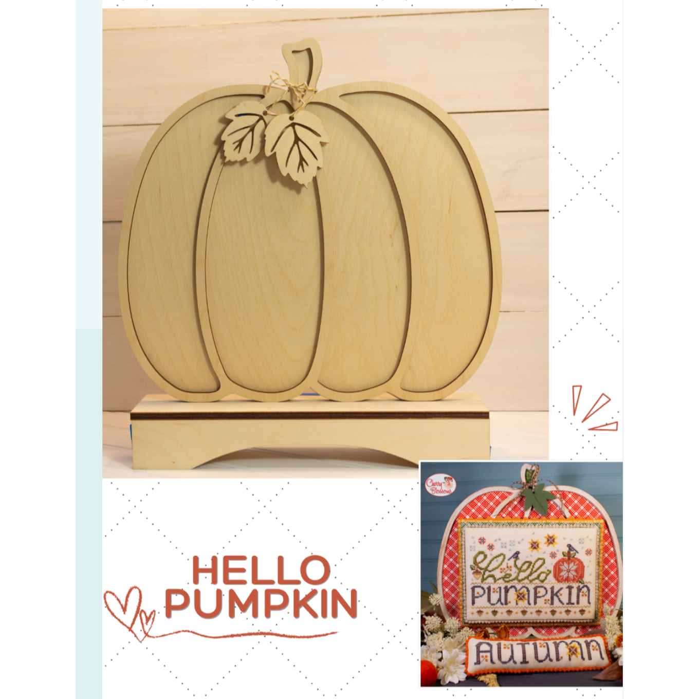 Cherry Blossoms | Hello Pumpkin Wooden Backer NM2026