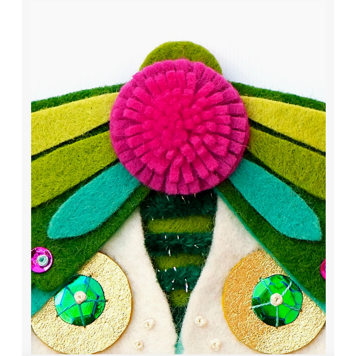 Benzie Design | Blue Moth Ornament Wool Felt Applique Kit