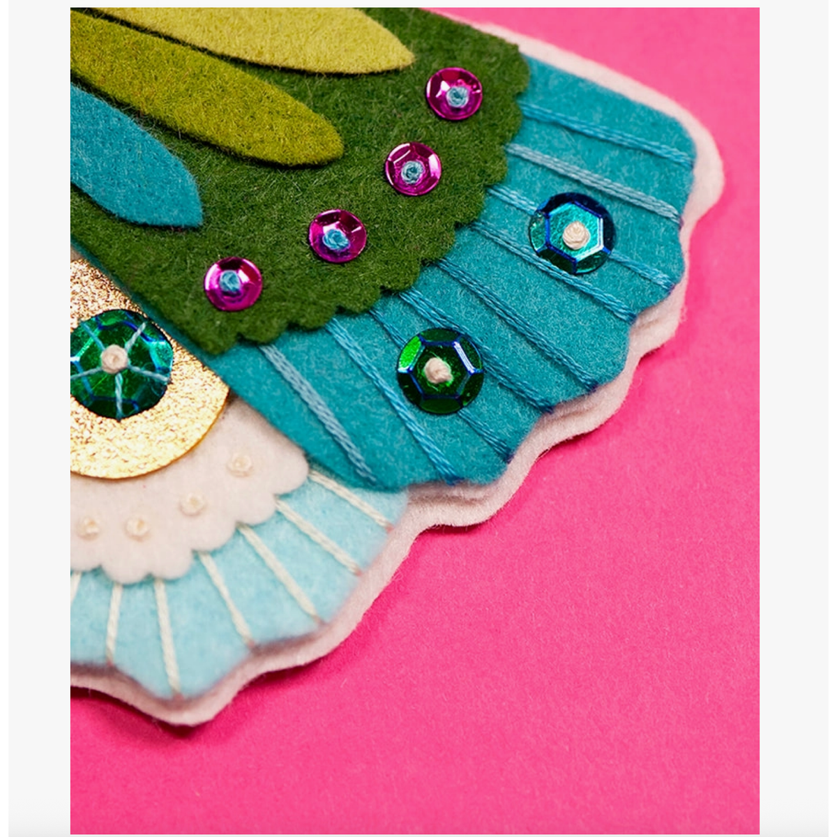 Benzie Design | Blue Moth Ornament Wool Felt Applique Kit