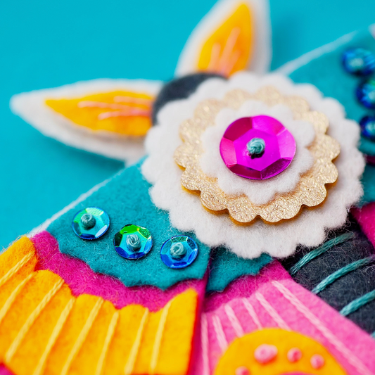 Benzie Design | Pink Moth Ornament Wool Felt Applique Kit
