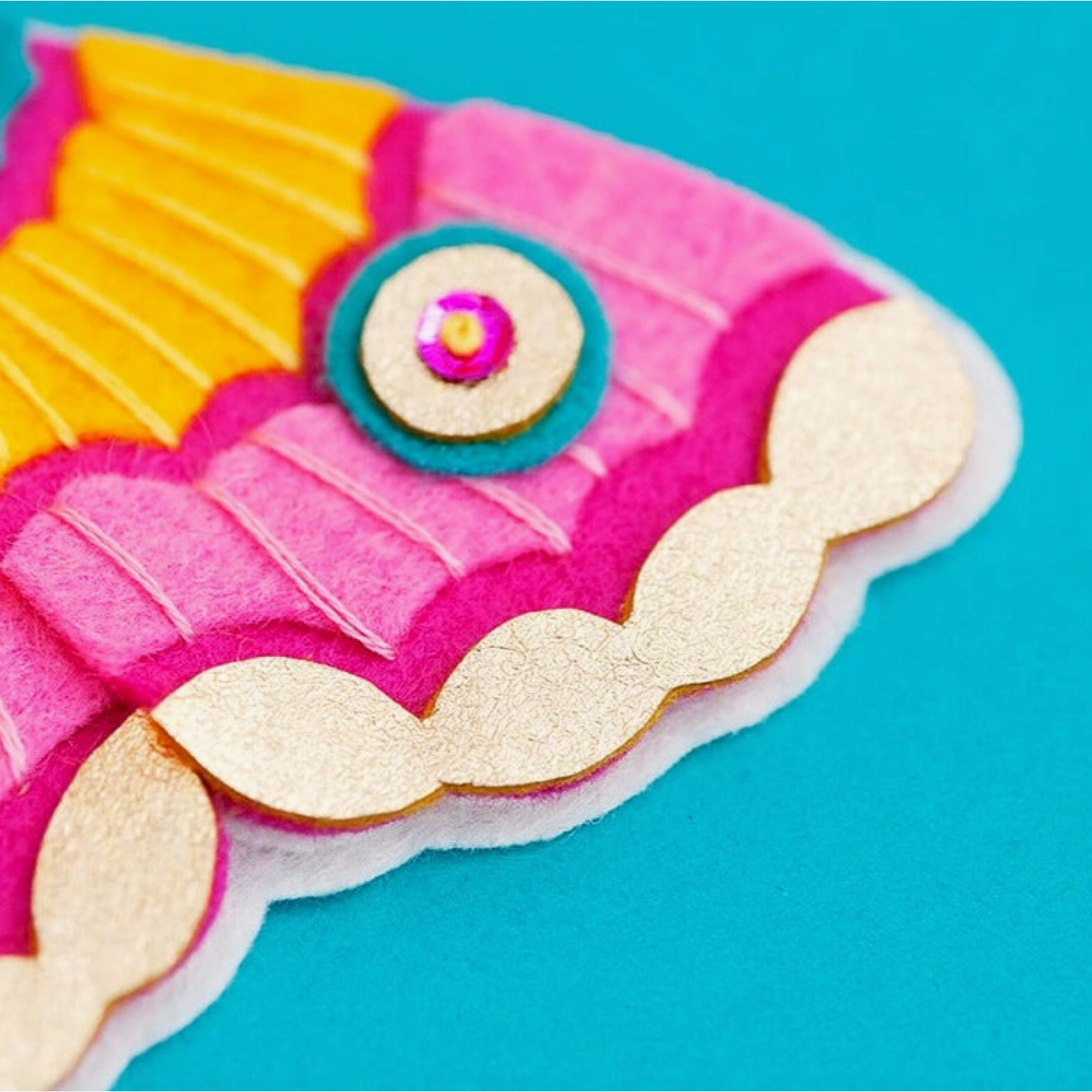 Benzie Design | Pink Moth Ornament Wool Felt Applique Kit