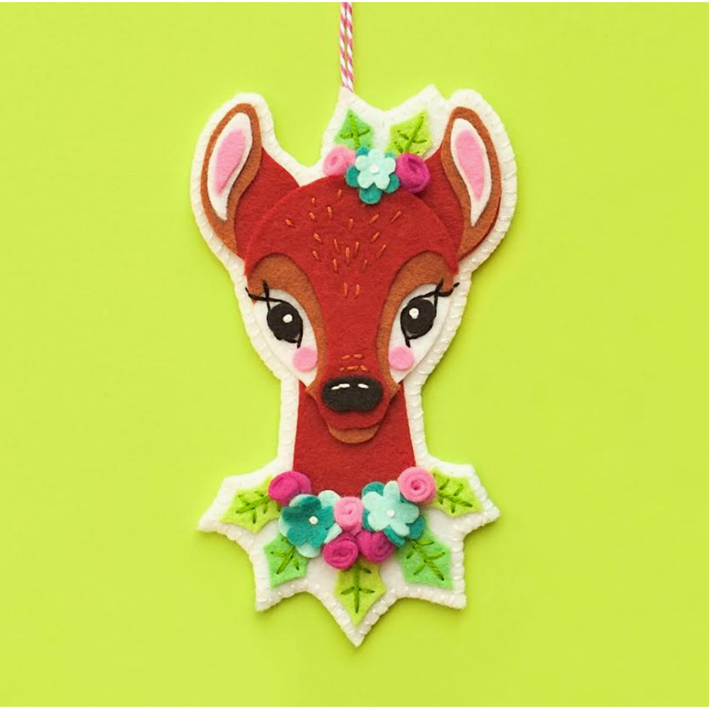 Benzie Design | Reindeer Ornament Wool Felt Appliqué Kit