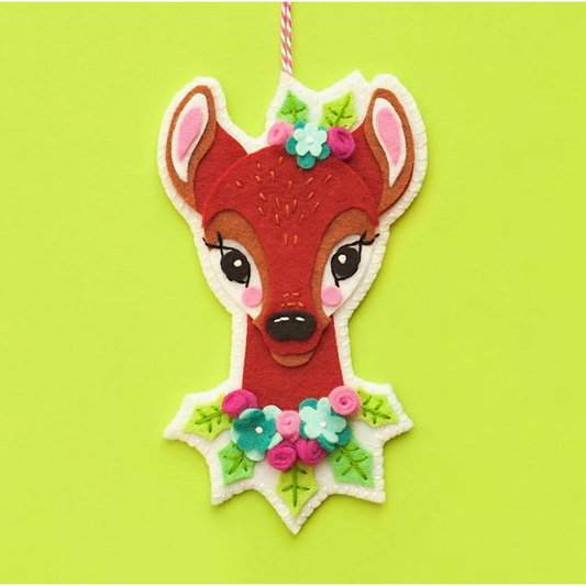 Benzie Design | Christmas Deer Ornament Wool Felt Appliqué Kit