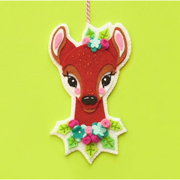 Benzie Design | Reindeer Ornament Wool Felt Appliqué Kit
