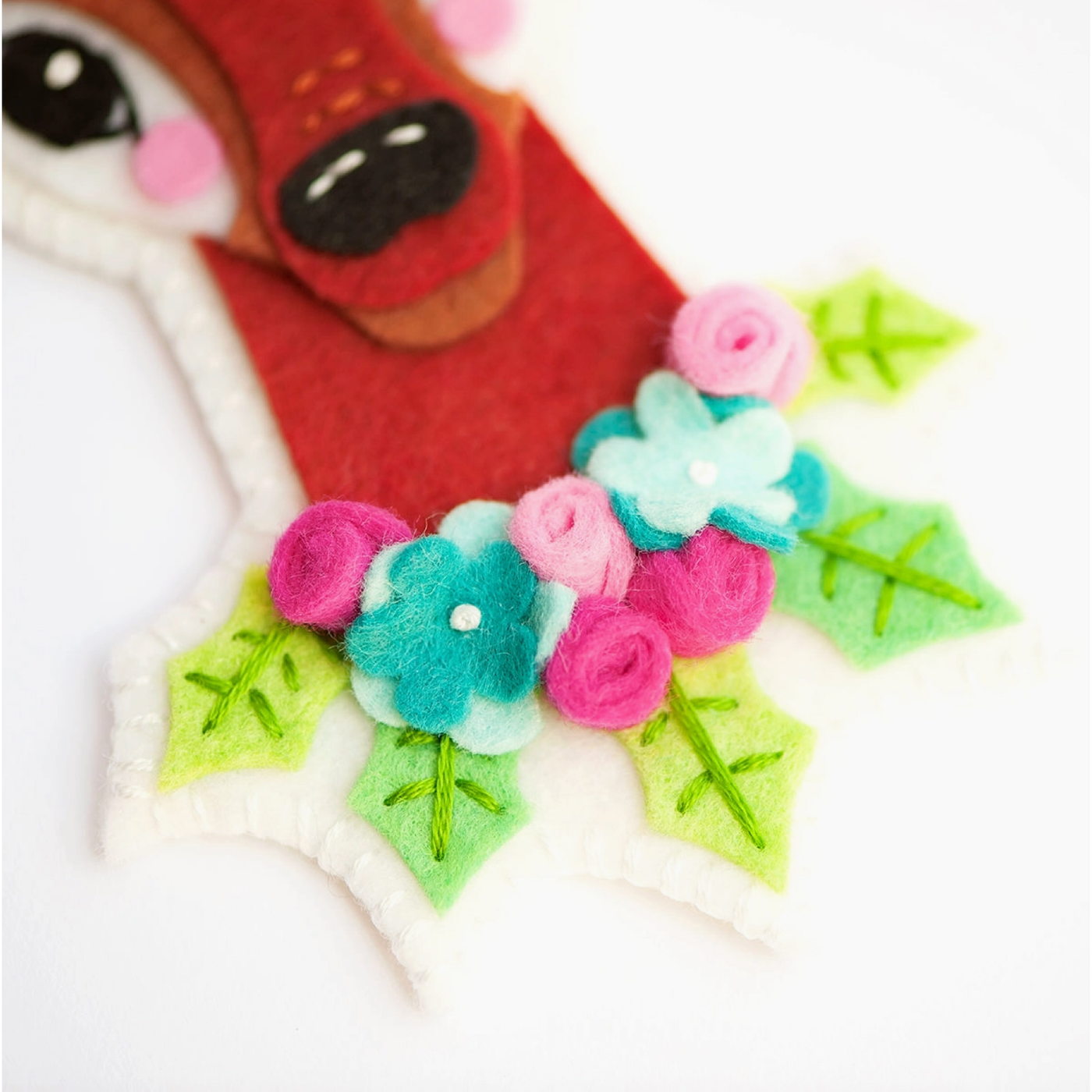 Benzie Design | Reindeer Ornament Wool Felt Appliqué Kit