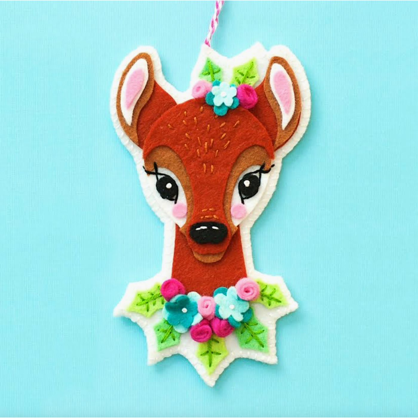 Benzie Design | Reindeer Ornament Wool Felt Appliqué Kit