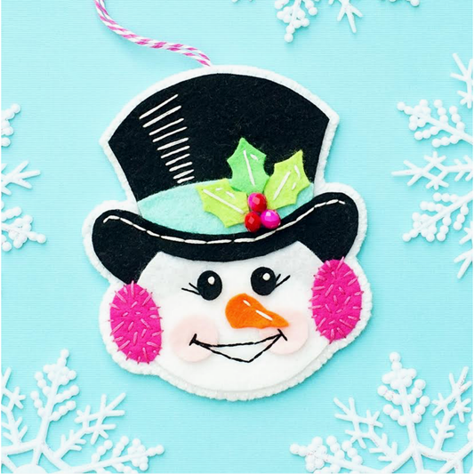 Benzie Design | Snowman Ornament Wool Felt Appliqué Kit
