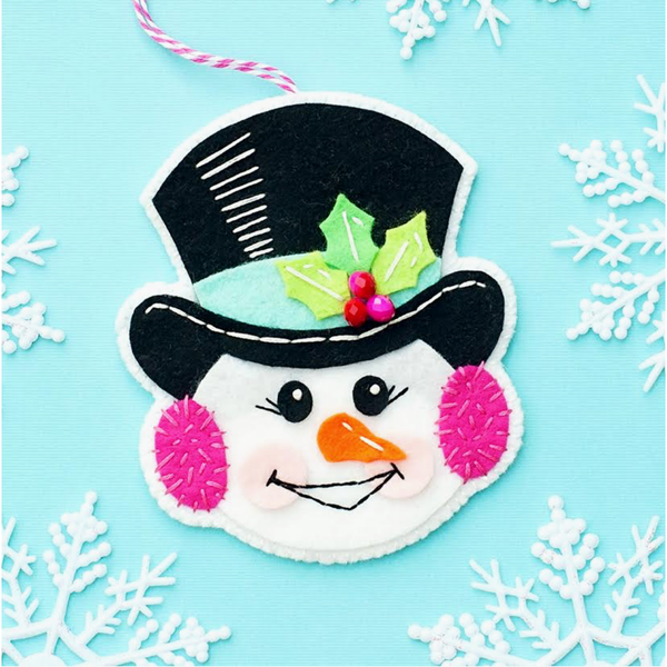 Benzie Design | Snowman Ornament Wool Felt Appliqué Kit