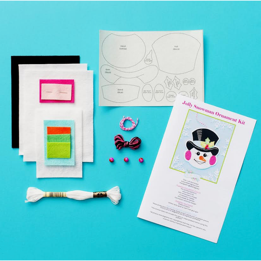 Benzie Design | Snowman Ornament Wool Felt Appliqué Kit