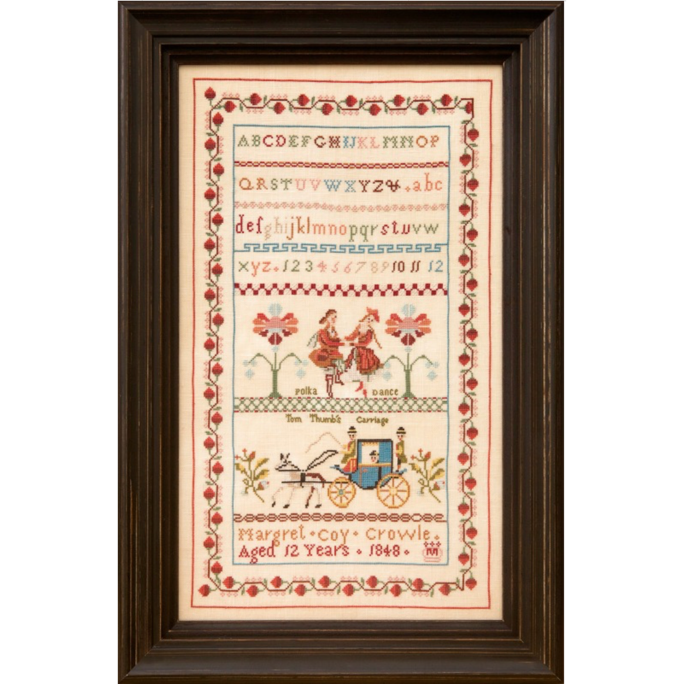 Hands Across The Sea Samplers | Tom Thumb’s Carriage - Margret Coy 1848 - Printed Booklet