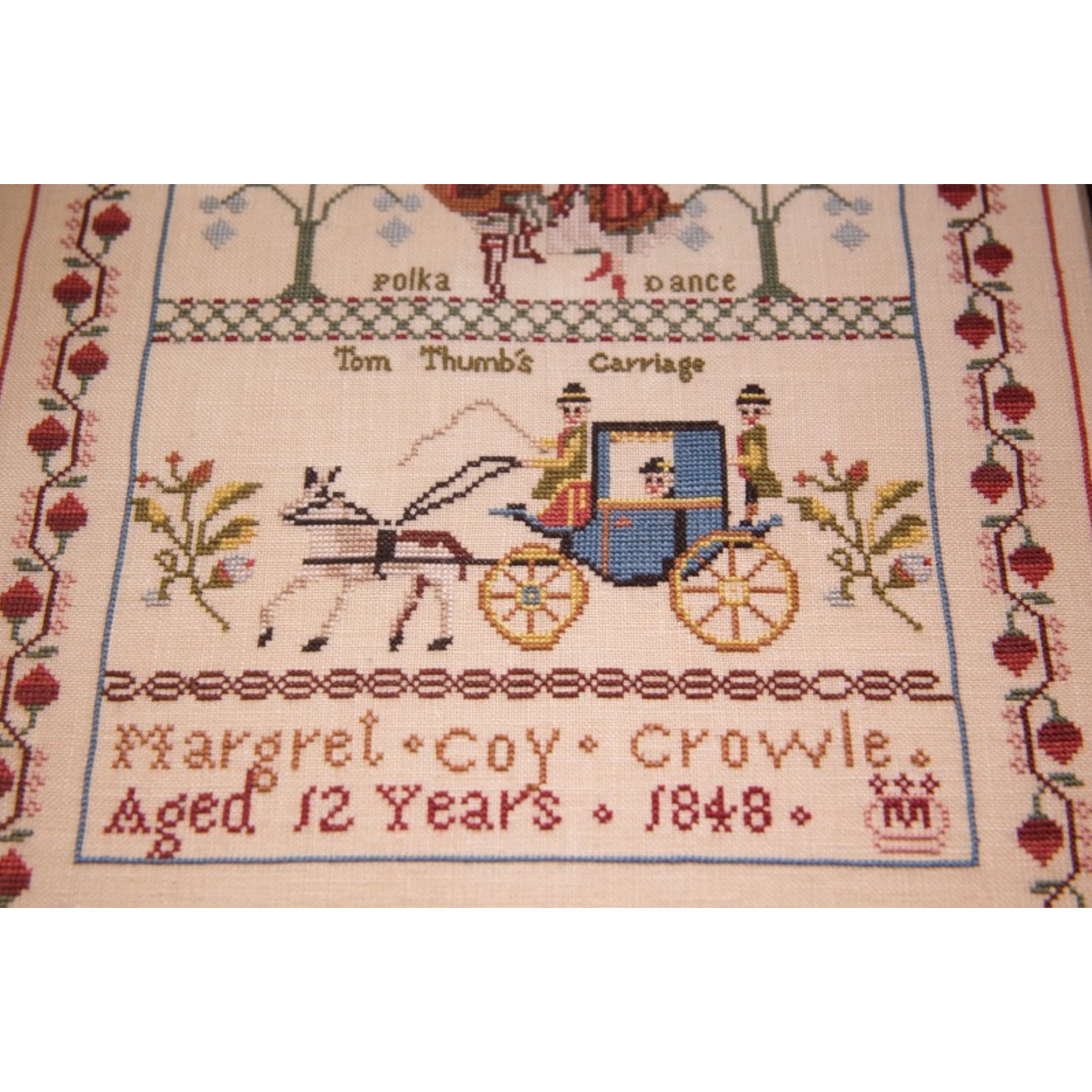 Hands Across The Sea Samplers | Tom Thumb’s Carriage - Margret Coy 1848 - Printed Booklet
