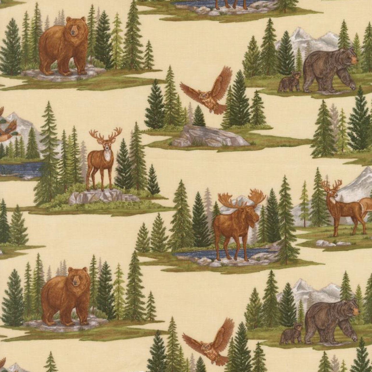 Northwoods Lodge Cuddle ~ Allover Landscape ~ 56190 11QC Natural