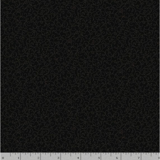 Black Sheep Cottons ~ Wispy Leaf ~ R171939D BLACK
