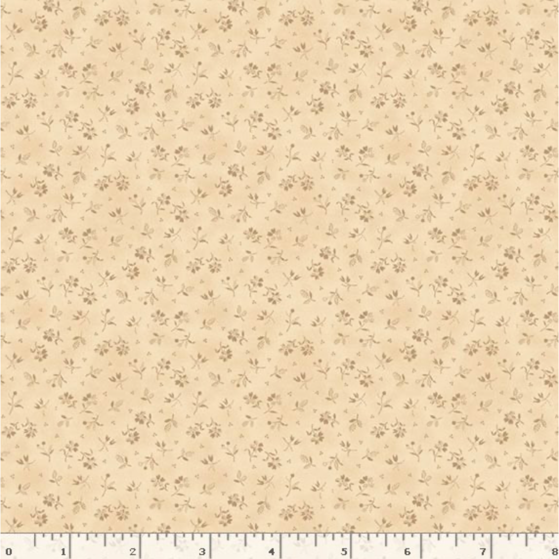 Black Sheep Cottons ~ Country Flowers ~ R171944D CREAM