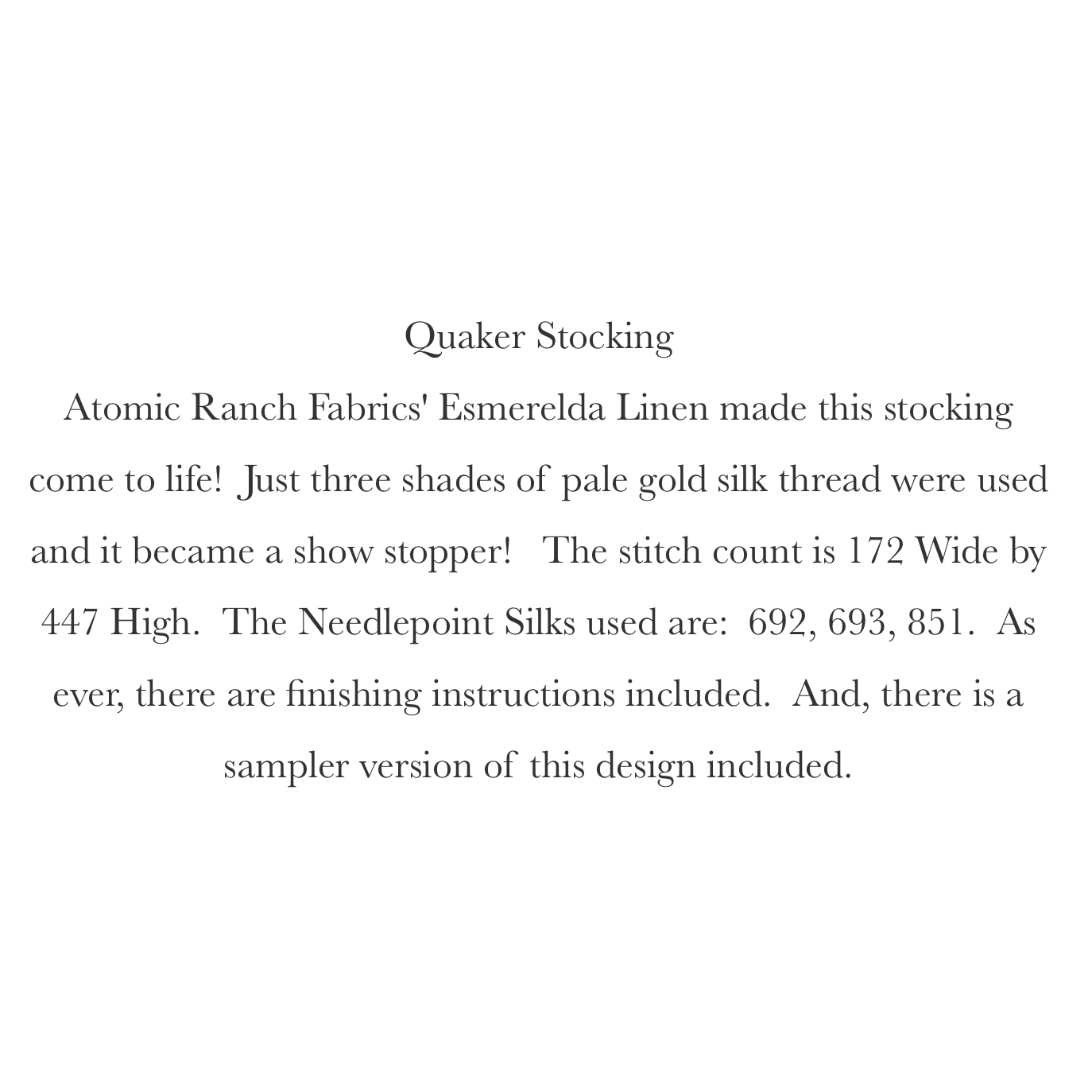 Kathy Barrick | Quaker Stocking