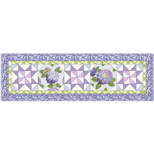 Hydrangeas in the Garden ~ Patchwork Table Runner Kit