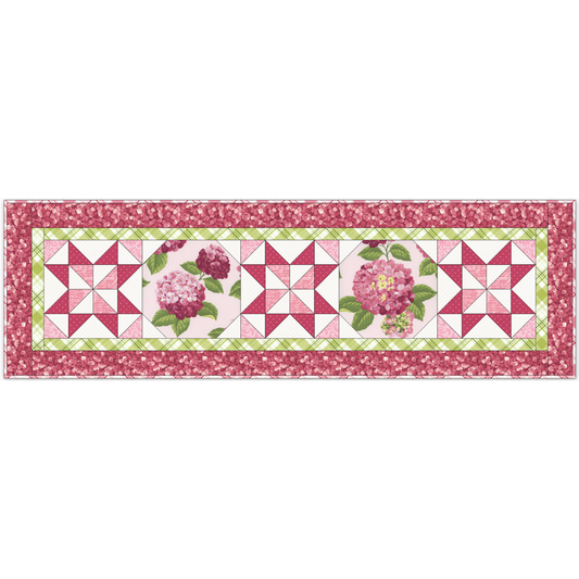 Hydrangeas in the Garden ~ Patchwork Table Runner Kit