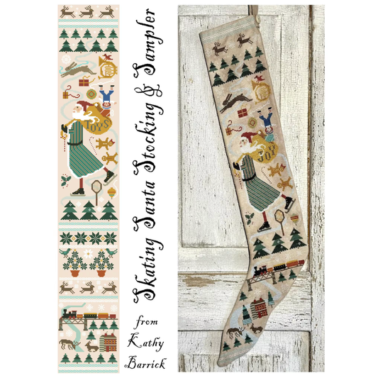 Kathy Barrick | Skating Santa Stocking