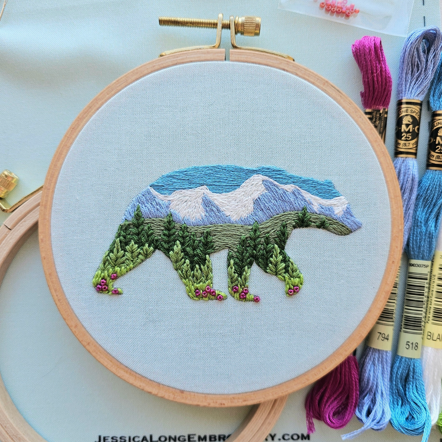 Jessica Long Embroidery | Mountain Bear Embroidery Kit