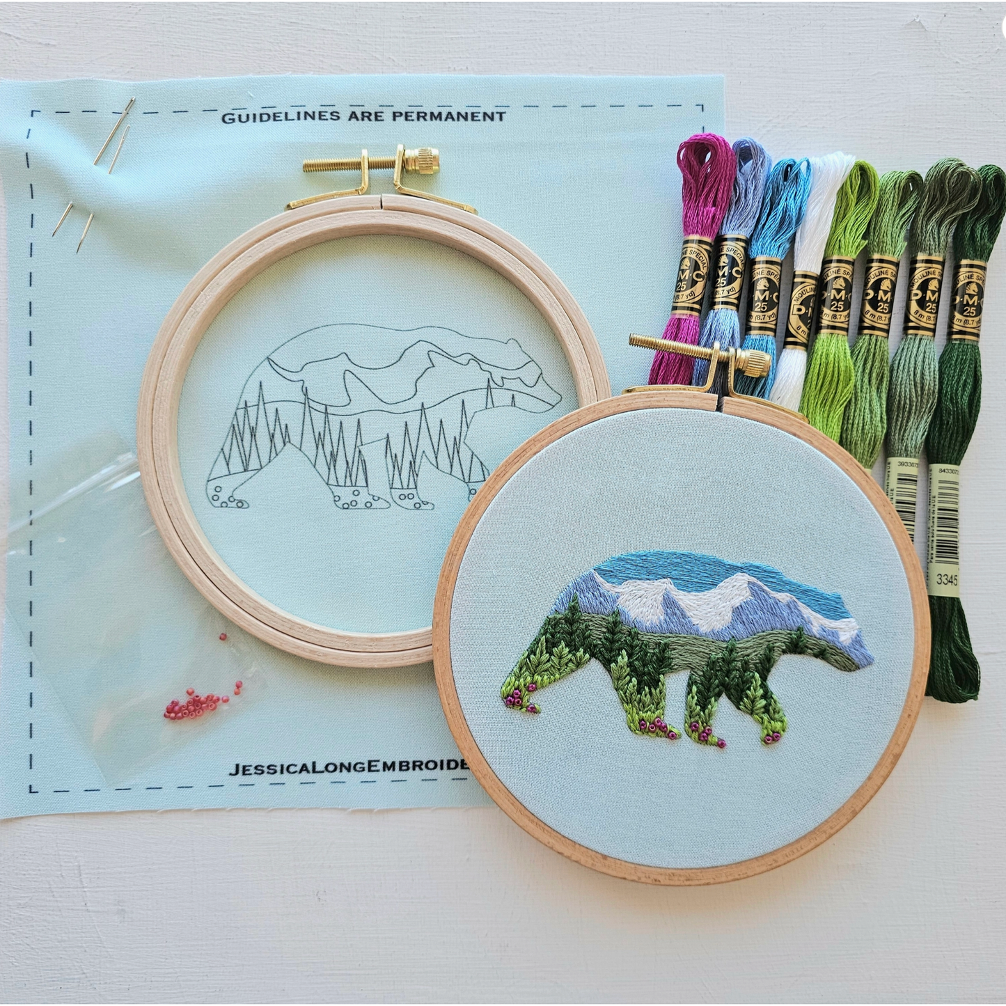 Jessica Long Embroidery | Mountain Bear Embroidery Kit
