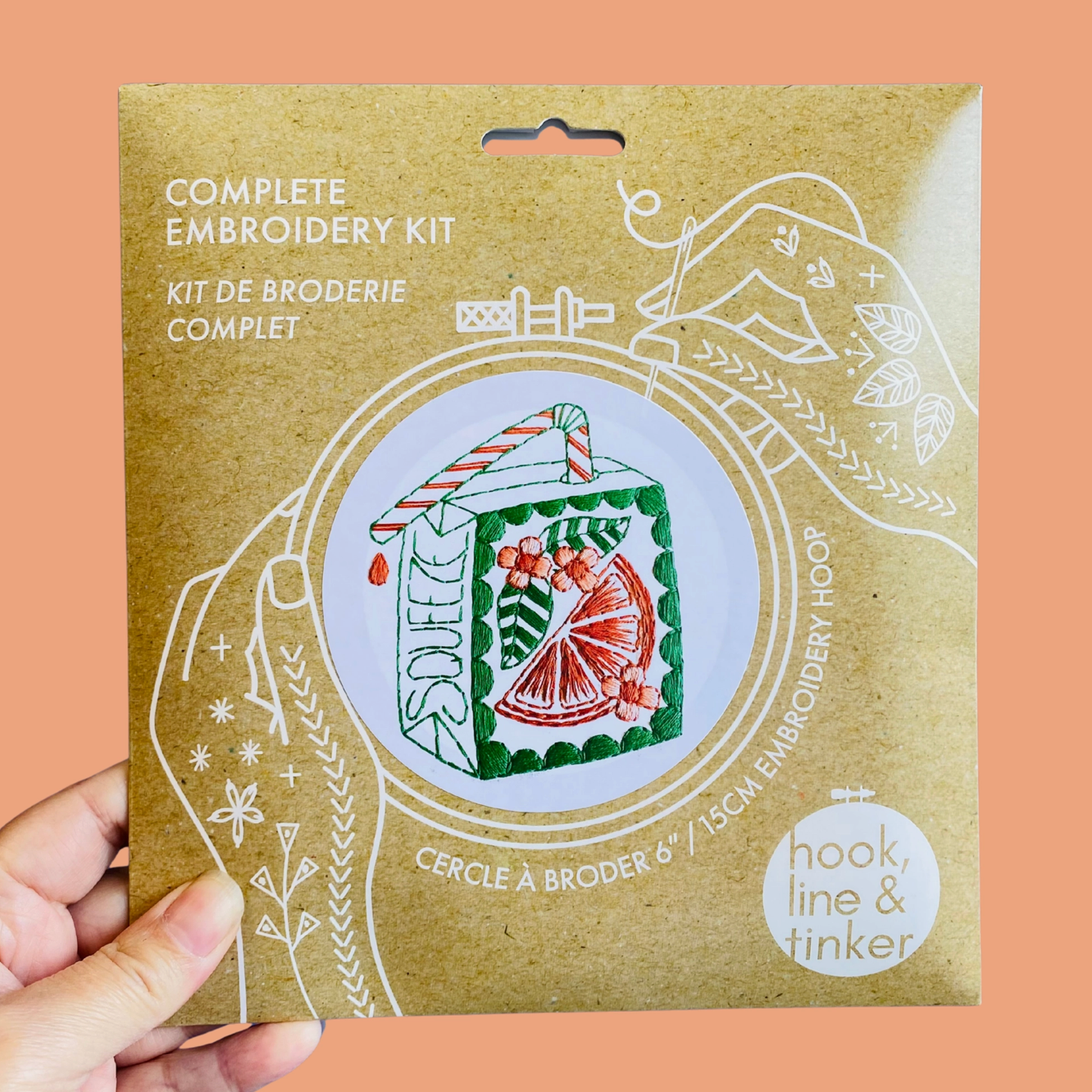 Hook, Line & Tinker | Orange Juice Box Embroidery Kit