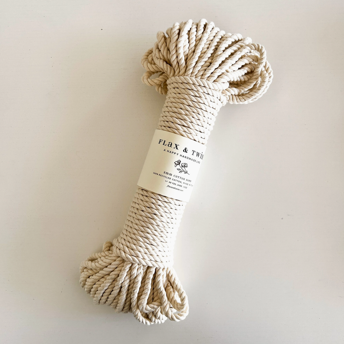 Flax & Twine | Brooklyn Basket Crochet Kit with Handle - Parchment