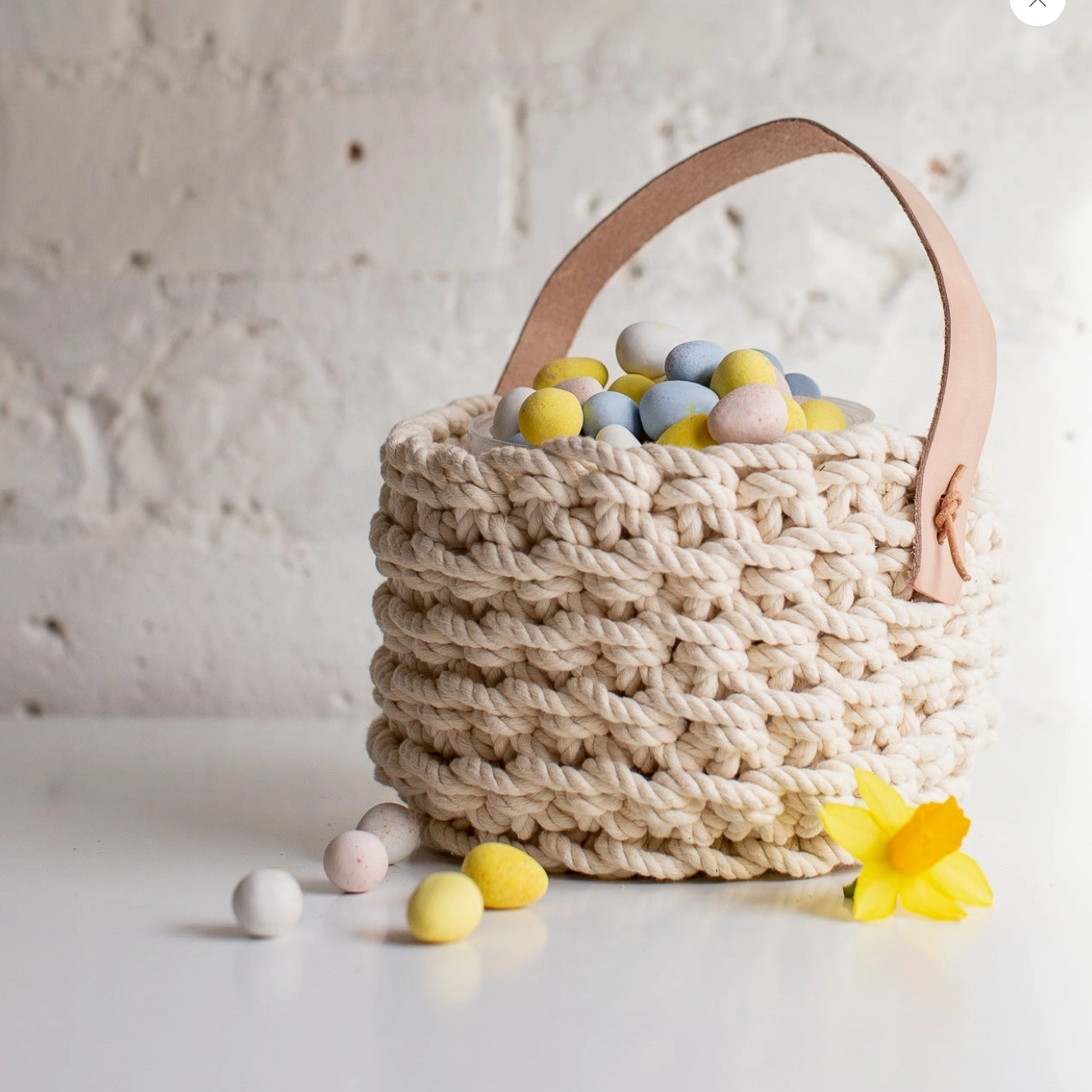 Flax & Twine | Brooklyn Basket Crochet Kit - Blush