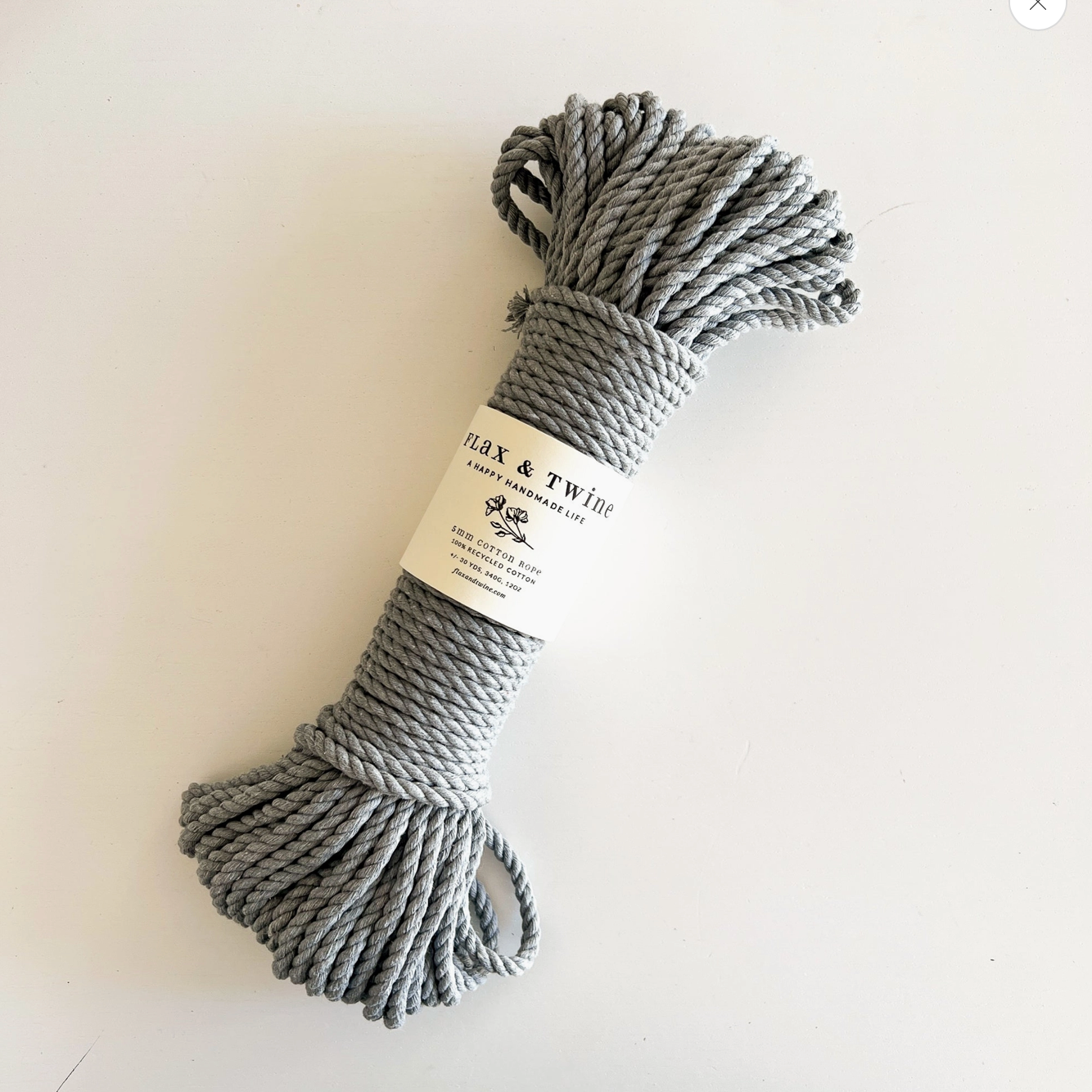 Flax & Twine | Brooklyn Basket Crochet Kit with Handle - Smoke
