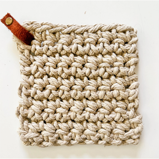 Flax & Twine | Pauline Flax Potholders Crochet Kit - Stone