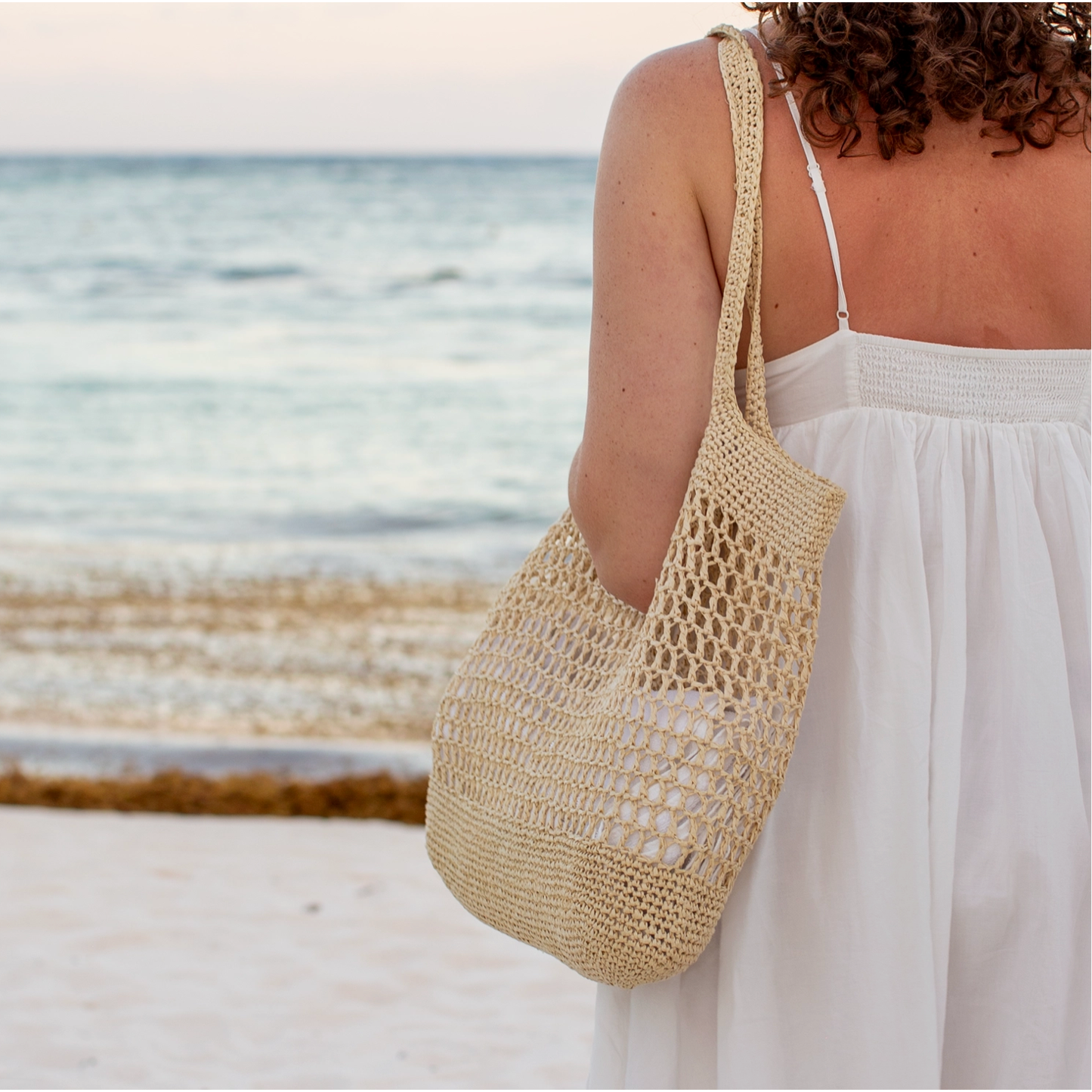 Flax & Twine | Piper Beach Bag Crochet Kit - Coral