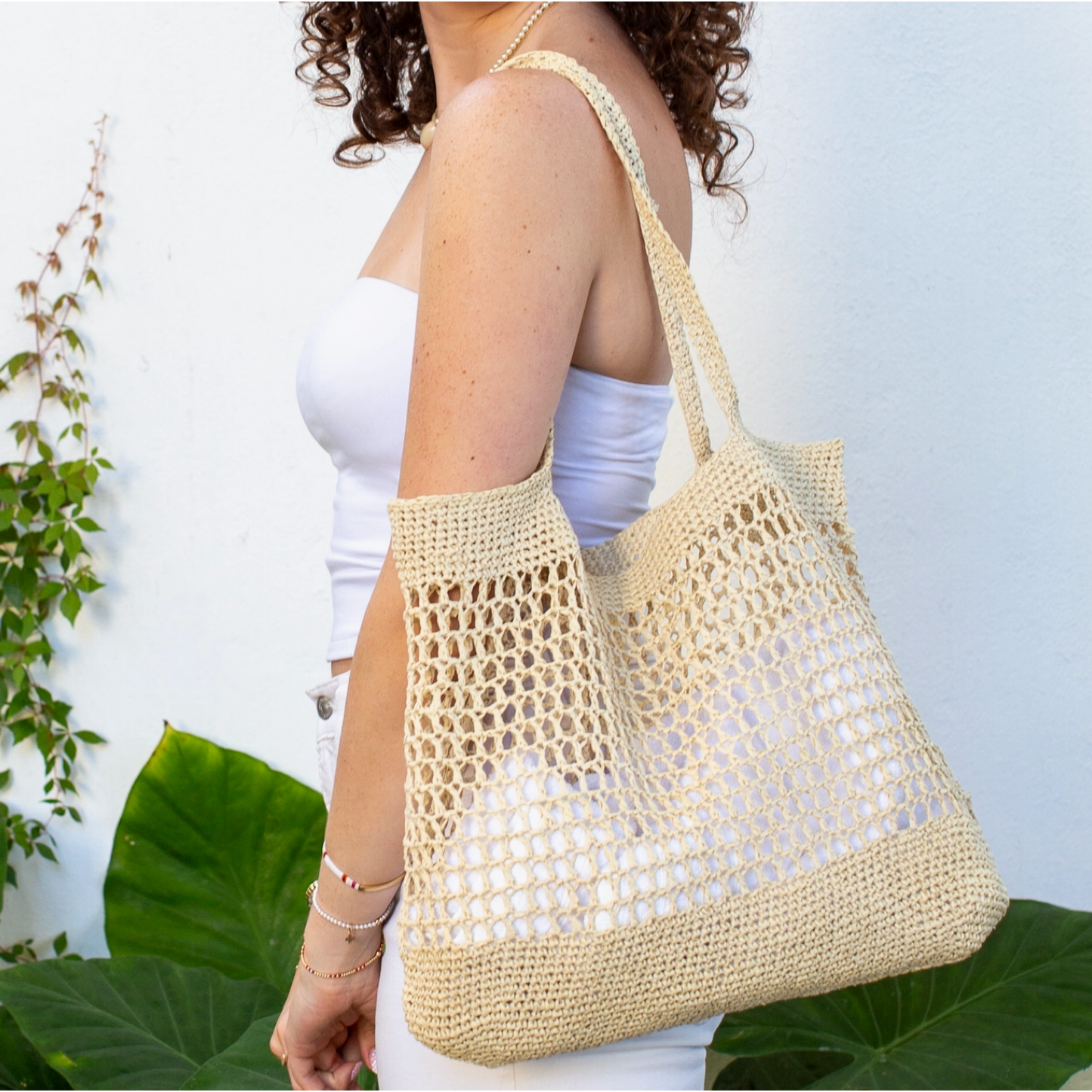 Flax & Twine | Piper Beach Bag Crochet Kit - Coral