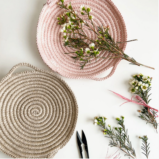 Flax & Twine | Skye Linen Basket Crochet Kit - Fawn