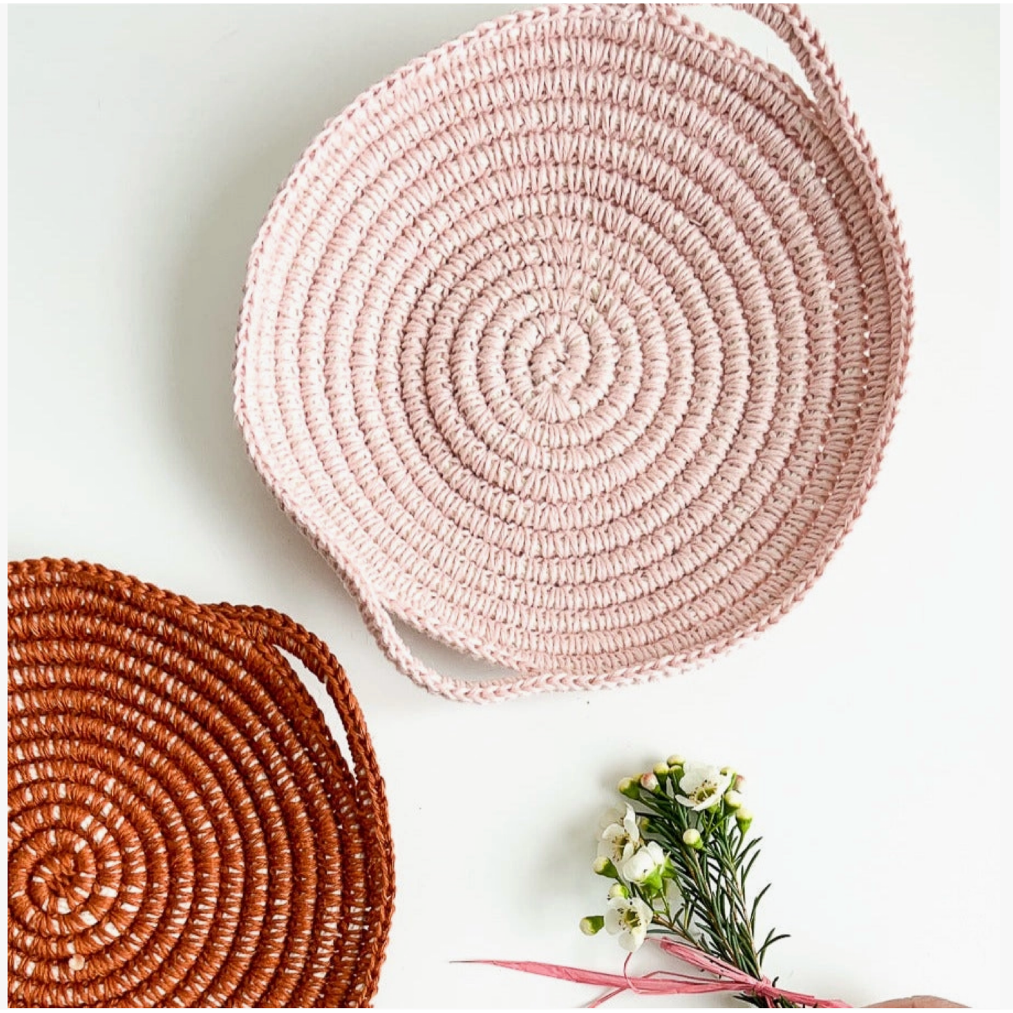 Flax & Twine | Skye Linen Basket Crochet Kit - Rust