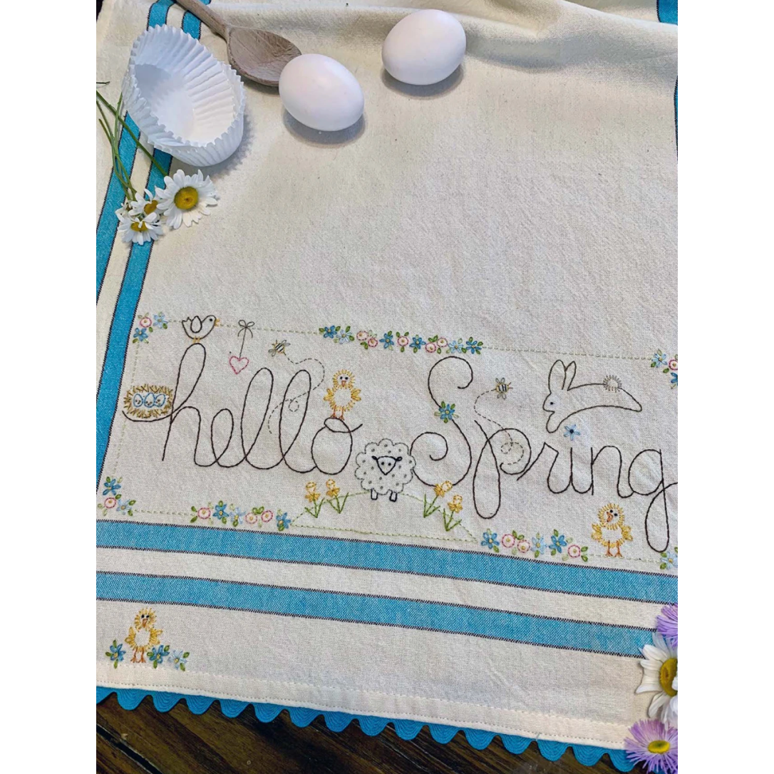 Berroots ~ Hello Spring Embroidery Dishtowel Kit