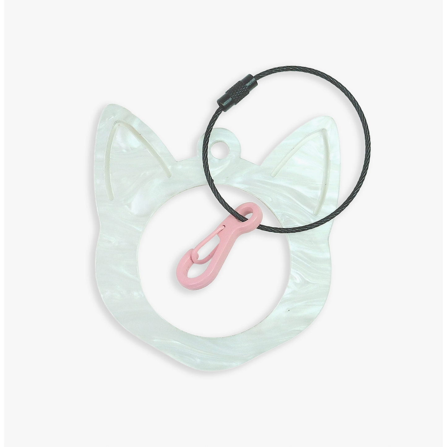 Fraymeworks | Needlepoint Bag Tag: Cat - Black