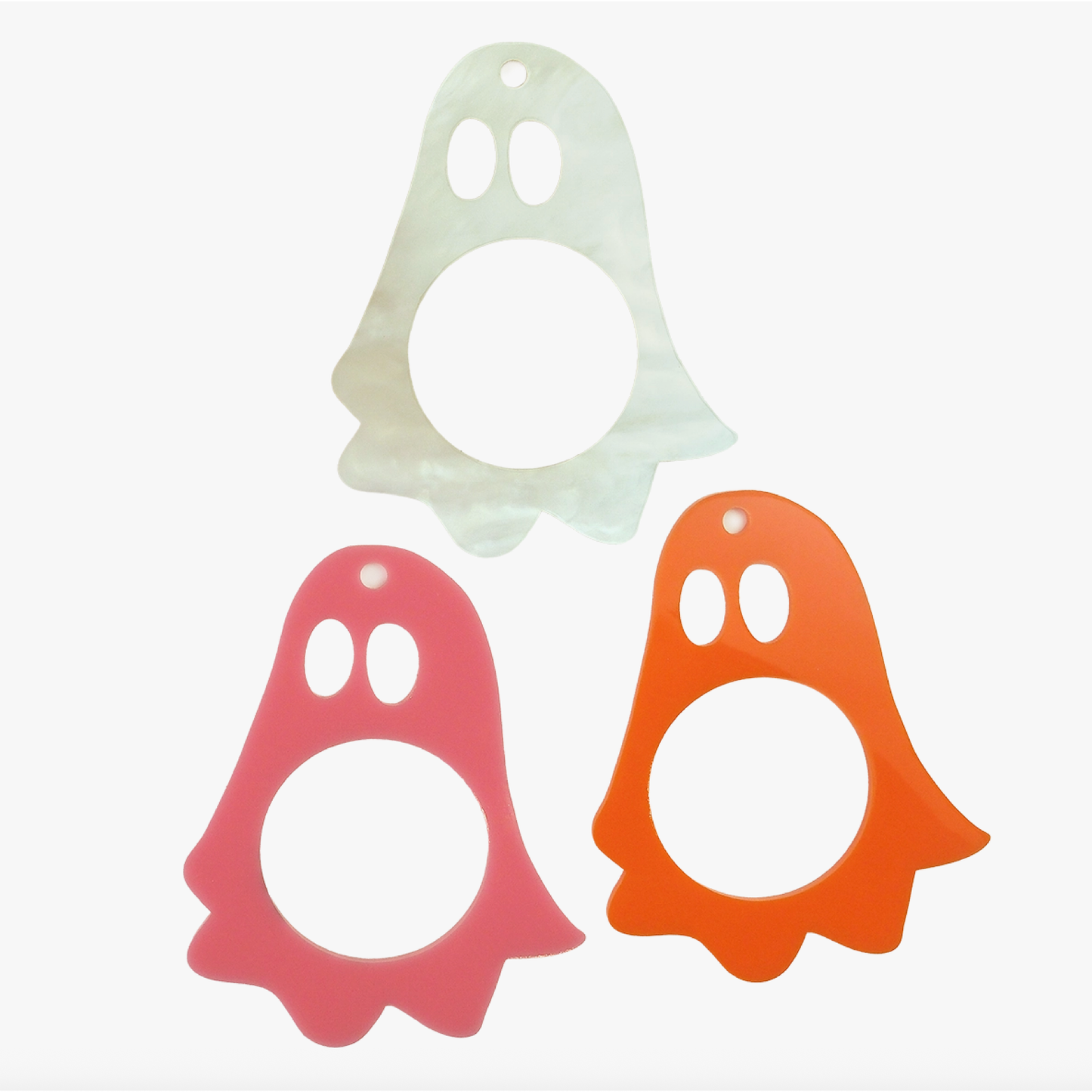 Fraymeworks | Needlepoint Bag Tag: Ghost - Pearl White